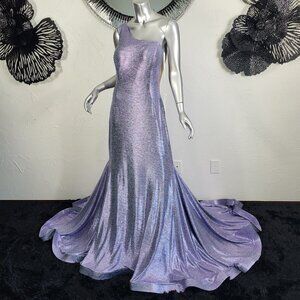 NWT~$530~JOVANI~18/20~LAVENDER MAXI MERMAID ONE SHOULDER PROM EVENING DRESS